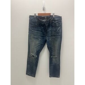 PRPS Le Sabre Slim Fit Distressed Jeans Mens 42 Dark Wash Ripped Denim